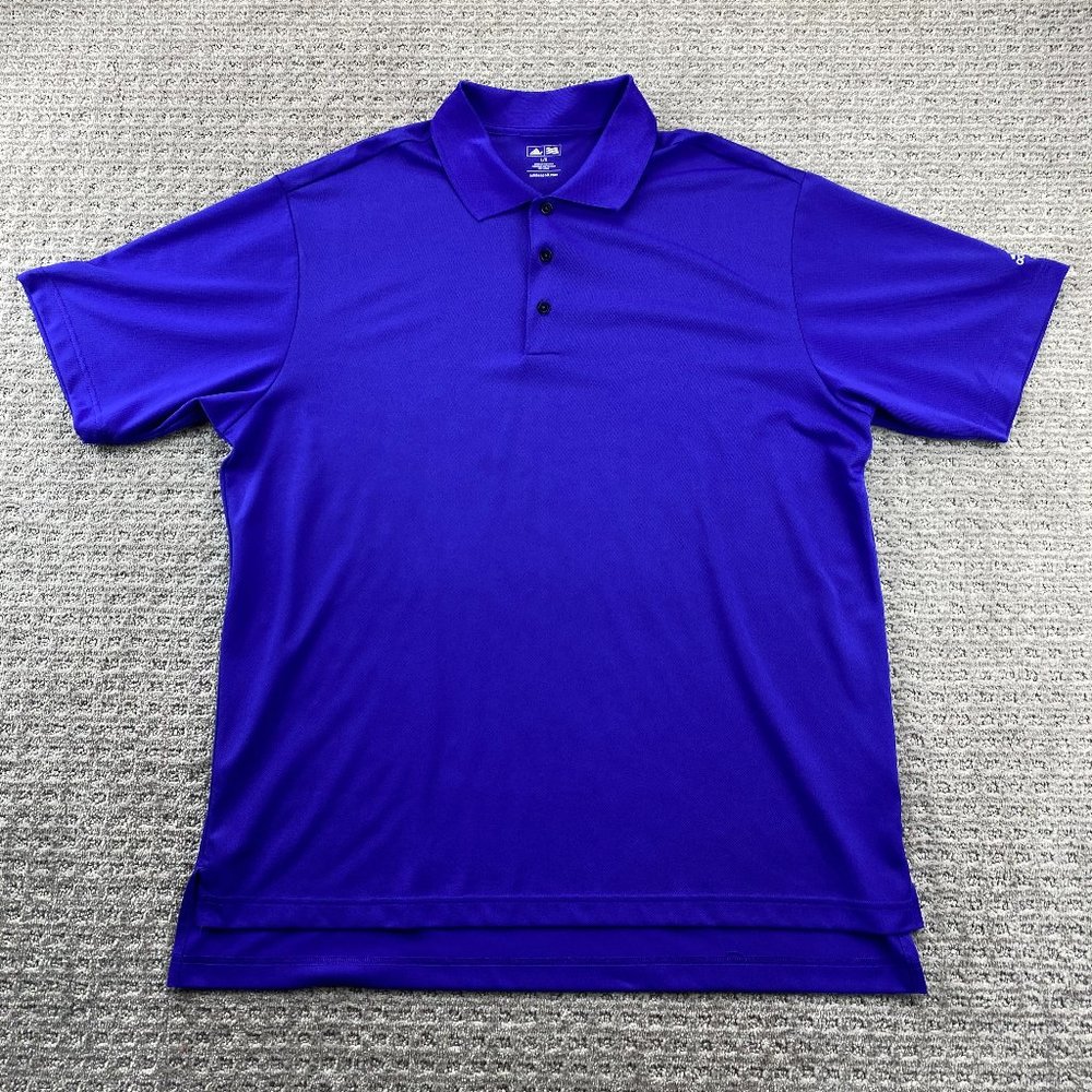 Adidas Golf Shirt Men Large L Purple Sports Activewear Golfing Embroidered Logo